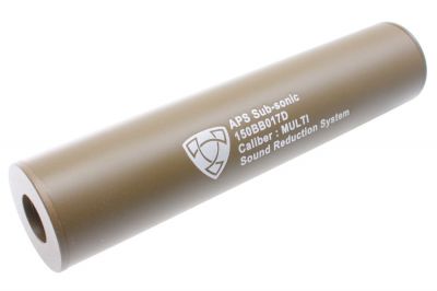 APS Suppressor 14mm CW/CCW 150mm (Dark Earth) - Detail Image 1 © Copyright Zero One Airsoft