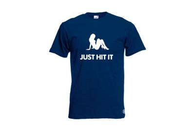 ZO Combat Junkie T-Shirt 'Babe Just Hit It' (Navy) - Size Extra Large - Detail Image 1 &copy; Copyright Zero One Airsoft