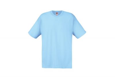 Fruit Of The Loom Original Full Cut T-Shirt (Sky Blue) - Size 2XL - Detail Image 1 © Copyright Zero One Airsoft