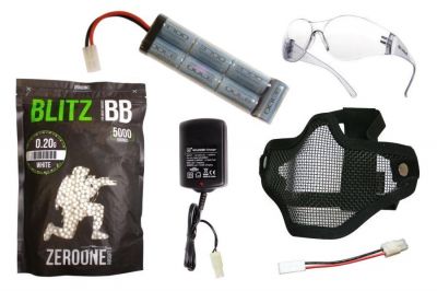 ZO 8.4v 3700mAh NiMh Large Battery Starter Pack (Bundle) - Detail Image 1 © Copyright Zero One Airsoft