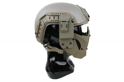 TMC Half Face Mask with Fast Helmet Adaptors (Khaki) - Detail Image 7 © Copyright Zero One Airsoft