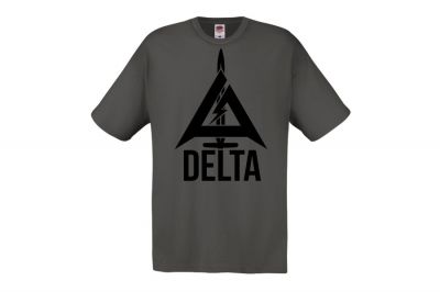 ZO Combat Junkie Special Edition NAF 2018 'Delta' T-Shirt (Grey) - Detail Image 2 © Copyright Zero One Airsoft