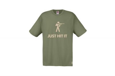 ZO Combat Junkie T-Shirt 'Just Hit It' (Olive) - Size Extra Large - Detail Image 1 &copy; Copyright Zero One Airsoft