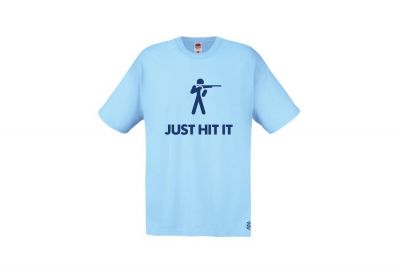 ZO Combat Junkie T-Shirt 'Just Hit It' (Blue) - Size Small - Detail Image 1 &copy; Copyright Zero One Airsoft