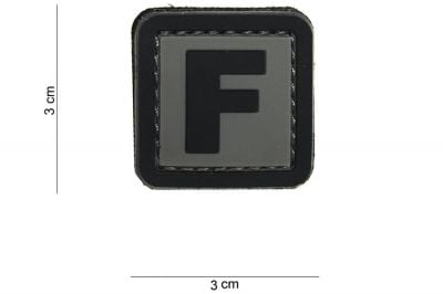 101 Inc PVC Velcro Patch "F" - Detail Image 2 © Copyright Zero One Airsoft