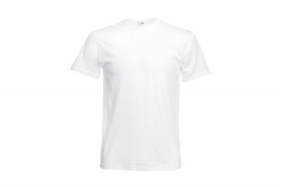 Fruit Of The Loom Original Full Cut T-Shirt (White) - Size Medium - Detail Image 1 © Copyright Zero One Airsoft