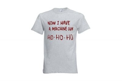 ZO Combat Junkie T-Shirt 'Ho Ho Ho' (Light Grey) - Size Extra Large - Detail Image 1 © Copyright Zero One Airsoft