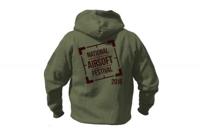 ZO Combat Junkie Special Edition NAF 2018 'Original Logo' Viper Zipped Hoodie (Olive) - Detail Image 4 © Copyright Zero One Airsoft