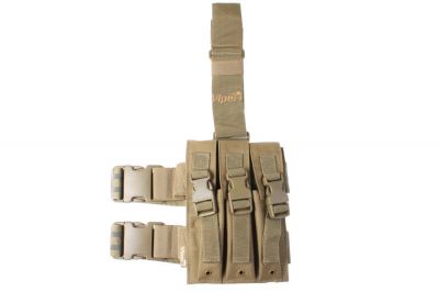 Viper PM5 Triple Magazine Drop Leg Holster (Coyote Tan) - Detail Image 1 &copy; Copyright Zero One Airsoft