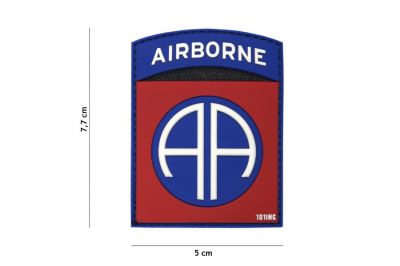 101 Inc PVC Velcro Patch &quot82nd Airborne" (Red) - Detail Image 1 © Copyright Zero One Airsoft
