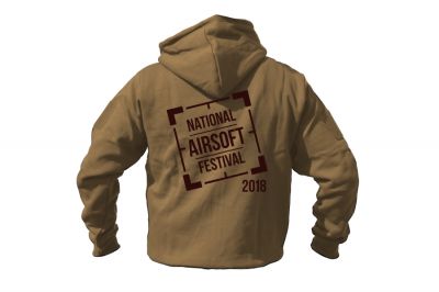 ZO Combat Junkie Special Edition NAF 2018 'Original Logo' Viper Zipped Hoodie (Coyote Tan) - Detail Image 4 © Copyright Zero One Airsoft