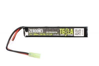 ZO Tesla Battery 7.4v 1300mAh 20C LiPo - Detail Image 1 © Copyright Zero One Airsoft