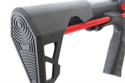 King Arms AEG PDW 9mm SBR Shorty (Black / Red) - Detail Image 8 © Copyright Zero One Airsoft