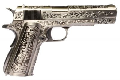WE GBB 1911 Classic Floral (Silver) - Detail Image 2 © Copyright Zero One Airsoft