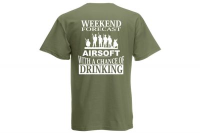 ZO Combat Junkie T-Shirt 'Weekend Forecast' (Olive) - Size Small - Detail Image 1 © Copyright Zero One Airsoft