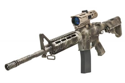 NCS 3-9x40 Scope with Blue/Red Illuminating P4 Sniper Reticle & QD Mount (Tan) - Detail Image 5 © Copyright Zero One Airsoft