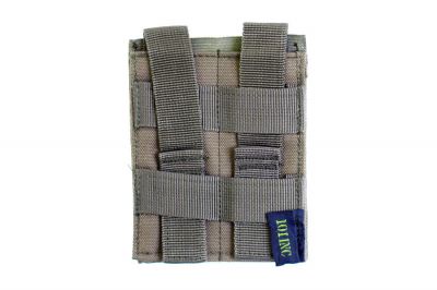 101 Inc MOLLE Elastic Double Pistol Mag Pouch (Olive) - Detail Image 2 © Copyright Zero One Airsoft