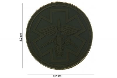 101 Inc PVC Velcro Patch &quotParamedic" (Olive) - Detail Image 2 © Copyright Zero One Airsoft