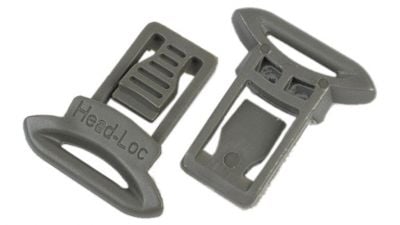 FMA Helmet Clips for Goggle & Mask Straps (Grey) - Detail Image 1 © Copyright Zero One Airsoft