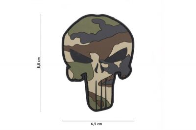 101 Inc PVC Velcro Patch "Punisher" (Camo) - Detail Image 2 © Copyright Zero One Airsoft