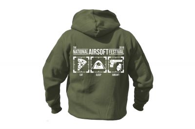 ZO Combat Junkie Special Edition NAF 2018 'Eat, Sleep, Airsoft' Viper Zipped Hoodie (Olive) - Detail Image 1 © Copyright Zero One Airsoft