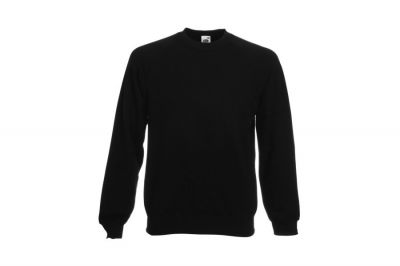 Fruit Of The Loom Classic Raglan Sweatshirt (Black) - Size Large - Detail Image 1 © Copyright Zero One Airsoft