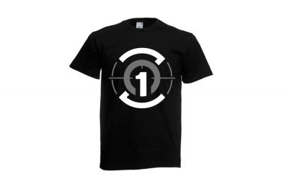 ZO Combat Junkie T-Shirt 'Zero One Logo' (Black) - Size Extra Large - Detail Image 1 &copy; Copyright Zero One Airsoft