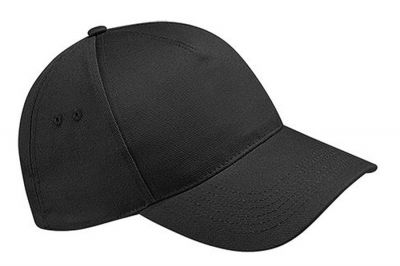 Beechfield Ultimate 5 Panel Cap (Black) - Detail Image 1 © Copyright Zero One Airsoft