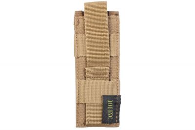 101 Inc MOLLE Elastic Pistol Mag Pouch (Coyote Tan) - Detail Image 2 © Copyright Zero One Airsoft