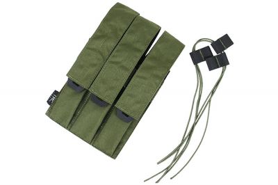 TMC MOLLE Triple Mag Pouch for SMG (Olive) - Detail Image 1 © Copyright Zero One Airsoft