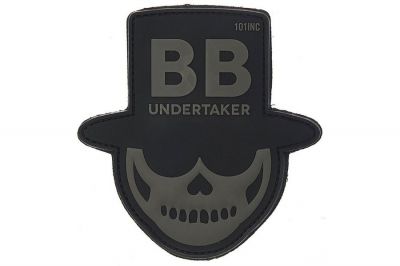 101 Inc PVC Velcro Patch "BB Undertaker" (Black) - Detail Image 1 © Copyright Zero One Airsoft
