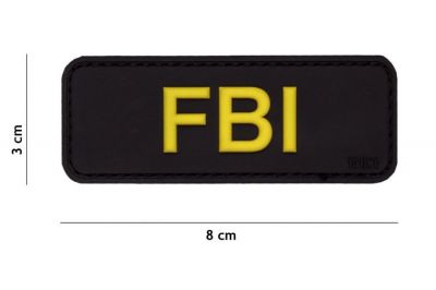 101 Inc PVC Velcro Patch "FBI" (Black) - Detail Image 2 © Copyright Zero One Airsoft