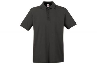 Fruit Of The Loom Premium Polo T-Shirt (Light Graphite) - Size Medium - Detail Image 2 © Copyright Zero One Airsoft