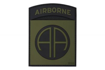 101 Inc PVC Velcro Patch "82nd Airborne" (Olive) - Detail Image 1 © Copyright Zero One Airsoft