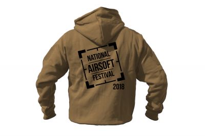 ZO Combat Junkie Special Edition NAF 2018 'Original Logo' Viper Zipped Hoodie (Coyote Tan) - Detail Image 2 © Copyright Zero One Airsoft