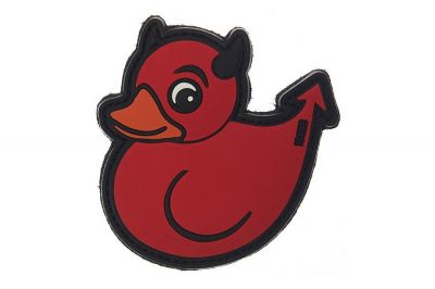 101 Inc PVC Velcro Patch &quotDevil Duck" (Red) - Detail Image 1 © Copyright Zero One Airsoft