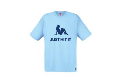 ZO Combat Junkie T-Shirt "Babe Just Hit It" (Blue) - Size 2XL - Detail Image 1 &copy; Copyright Zero One Airsoft