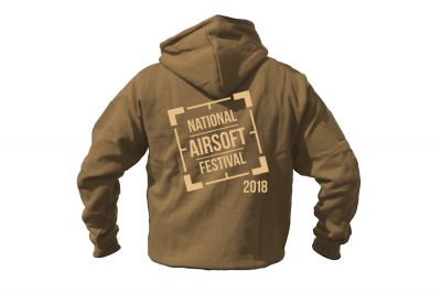 ZO Combat Junkie Special Edition NAF 2018 'Original Logo' Viper Zipped Hoodie (Coyote Tan) - Detail Image 3 © Copyright Zero One Airsoft