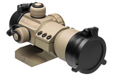 NCS Red/Green/Blue Dot Sight with 20mm Mount (Tan) - Detail Image 5 © Copyright Zero One Airsoft