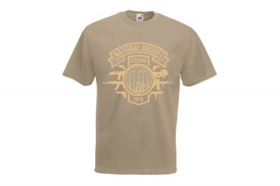 ZO Combat Junkie Special Edition NAF 2018 'Est. 2006' T-Shirt (Tan) - Detail Image 3 © Copyright Zero One Airsoft