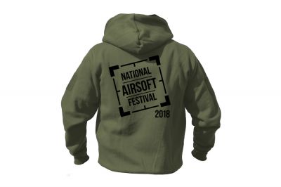 ZO Combat Junkie Special Edition NAF 2018 'Original Logo' Viper Zipped Hoodie (Olive) - Detail Image 2 © Copyright Zero One Airsoft