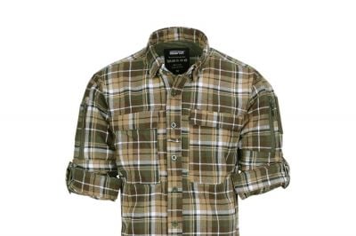 TF-2215 Flannel Contractor Shirt (Brown/Green) - Medium - Detail Image 5 © Copyright Zero One Airsoft