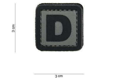 101 Inc PVC Velcro Patch "D" - Detail Image 2 © Copyright Zero One Airsoft