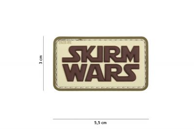 101 Inc PVC Velcro Patch &quotSkirm Wars" (Brown) - Detail Image 2 © Copyright Zero One Airsoft
