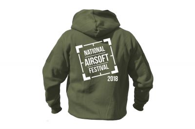 ZO Combat Junkie Special Edition NAF 2018 'Original Logo' Viper Zipped Hoodie (Olive) - Detail Image 1 © Copyright Zero One Airsoft