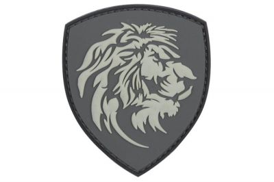 101 Inc PVC Velcro Patch "Lion" (Grey) - Detail Image 1 © Copyright Zero One Airsoft