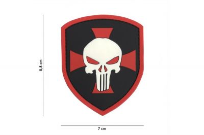 101 Inc PVC Velcro Patch "Punisher Shield" - Detail Image 2 © Copyright Zero One Airsoft