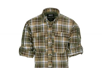 TF-2215 Flannel Contractor Shirt (Brown/Green) - Extra Large - Detail Image 6 © Copyright Zero One Airsoft