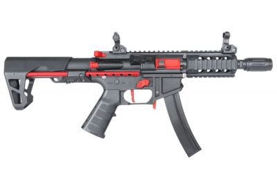 King Arms AEG PDW 9mm SBR Shorty (Black / Red) - Detail Image 1 © Copyright Zero One Airsoft