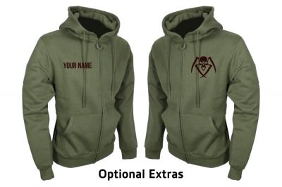 ZO Combat Junkie Special Edition NAF 2018 'Original Logo' Viper Zipped Hoodie (Olive) - Detail Image 7 © Copyright Zero One Airsoft